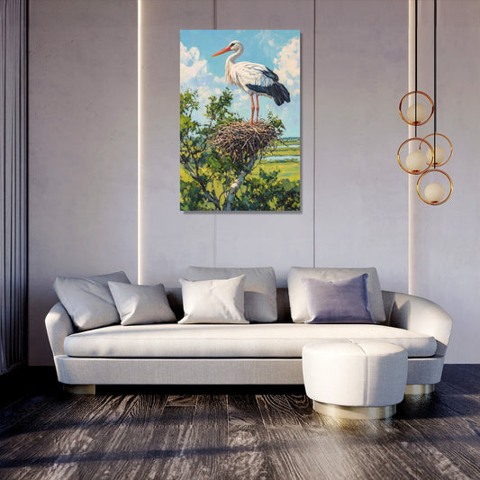 Majestic Stork's Nest Canvas