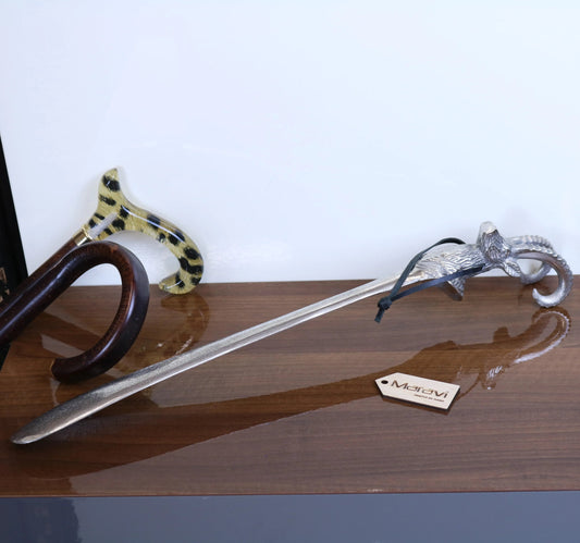 Khosa Ram's Head Metal Shoe Horn Antique Style