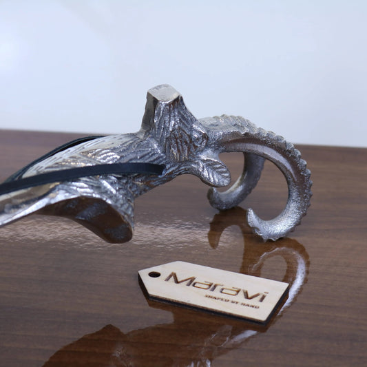 Khosa Ram's Head Metal Shoe Horn Antique Style