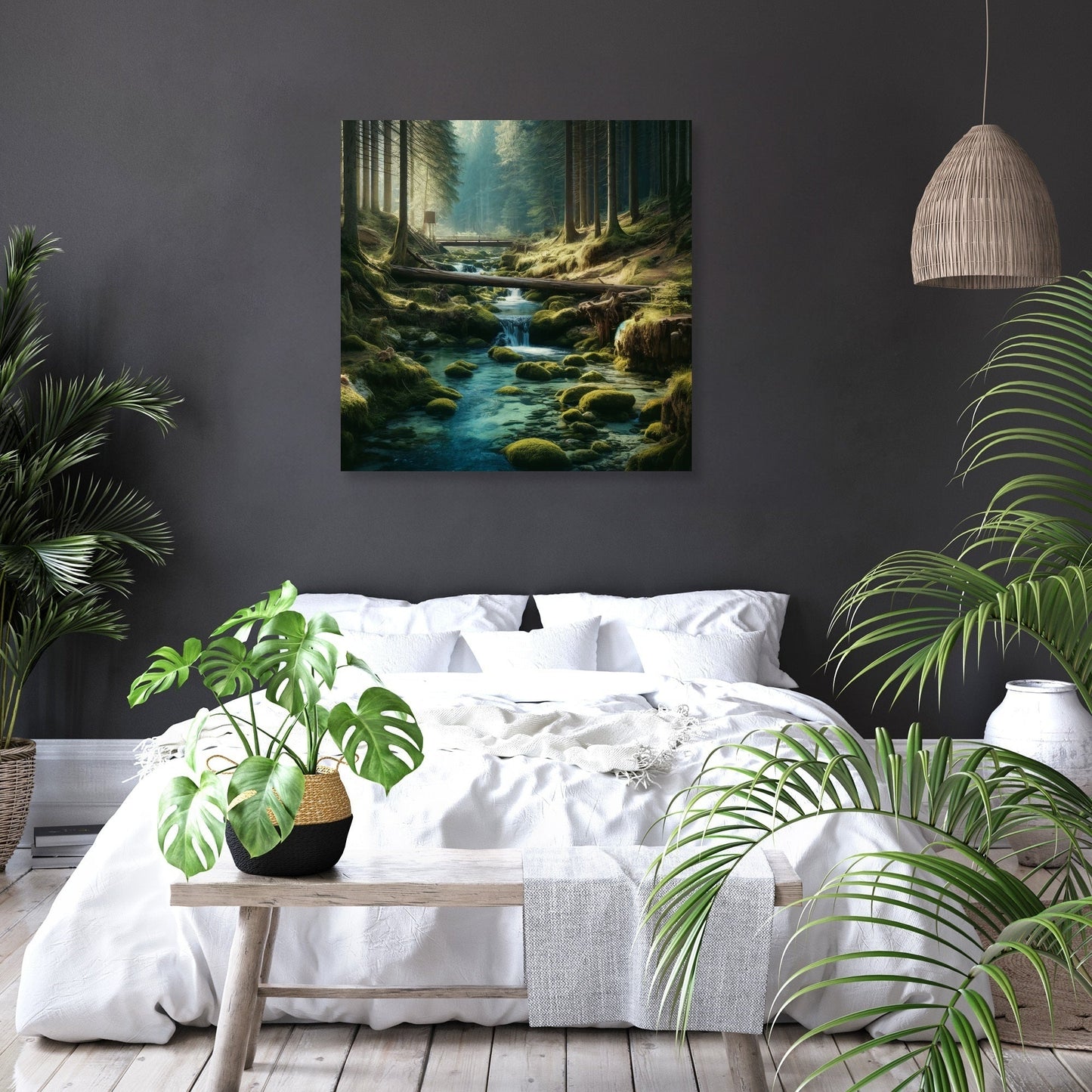 Forest Stream Serenity Canvas