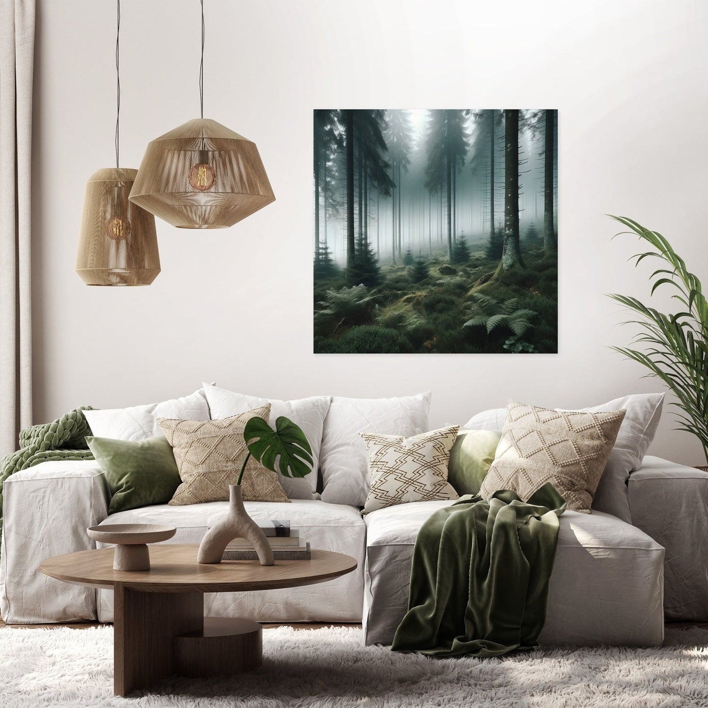 Misty Forest Serenity Canvas