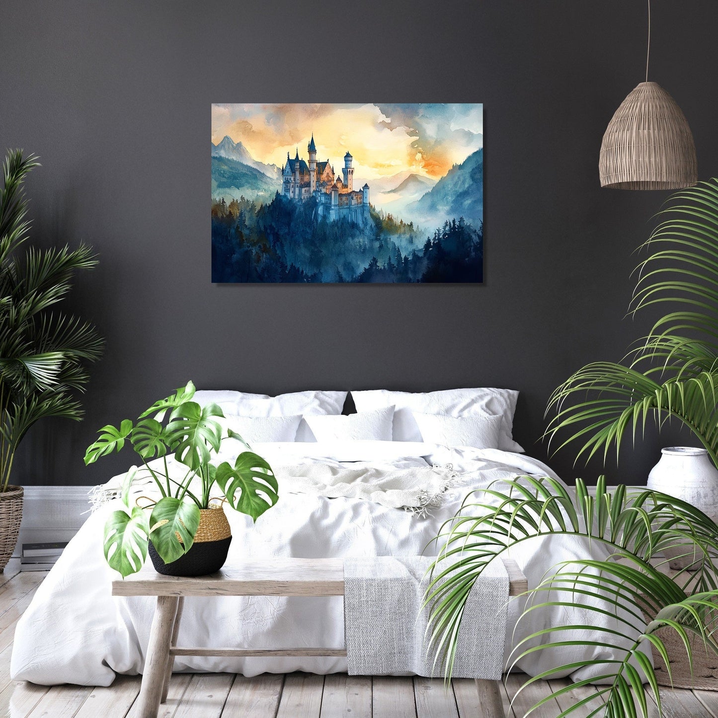 Enigmatic Sunset Castle Canvas