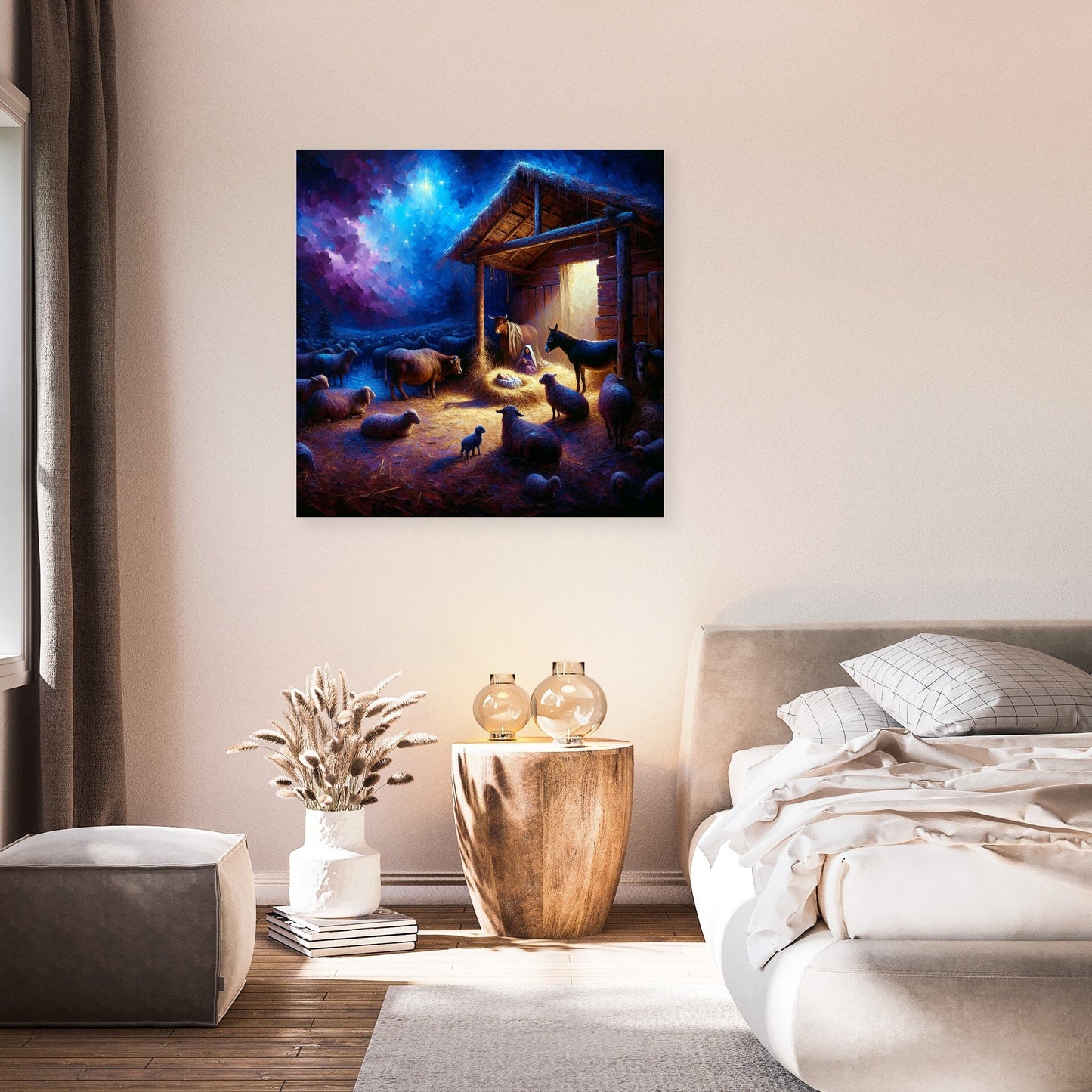 Divine Nativity Night Canvas