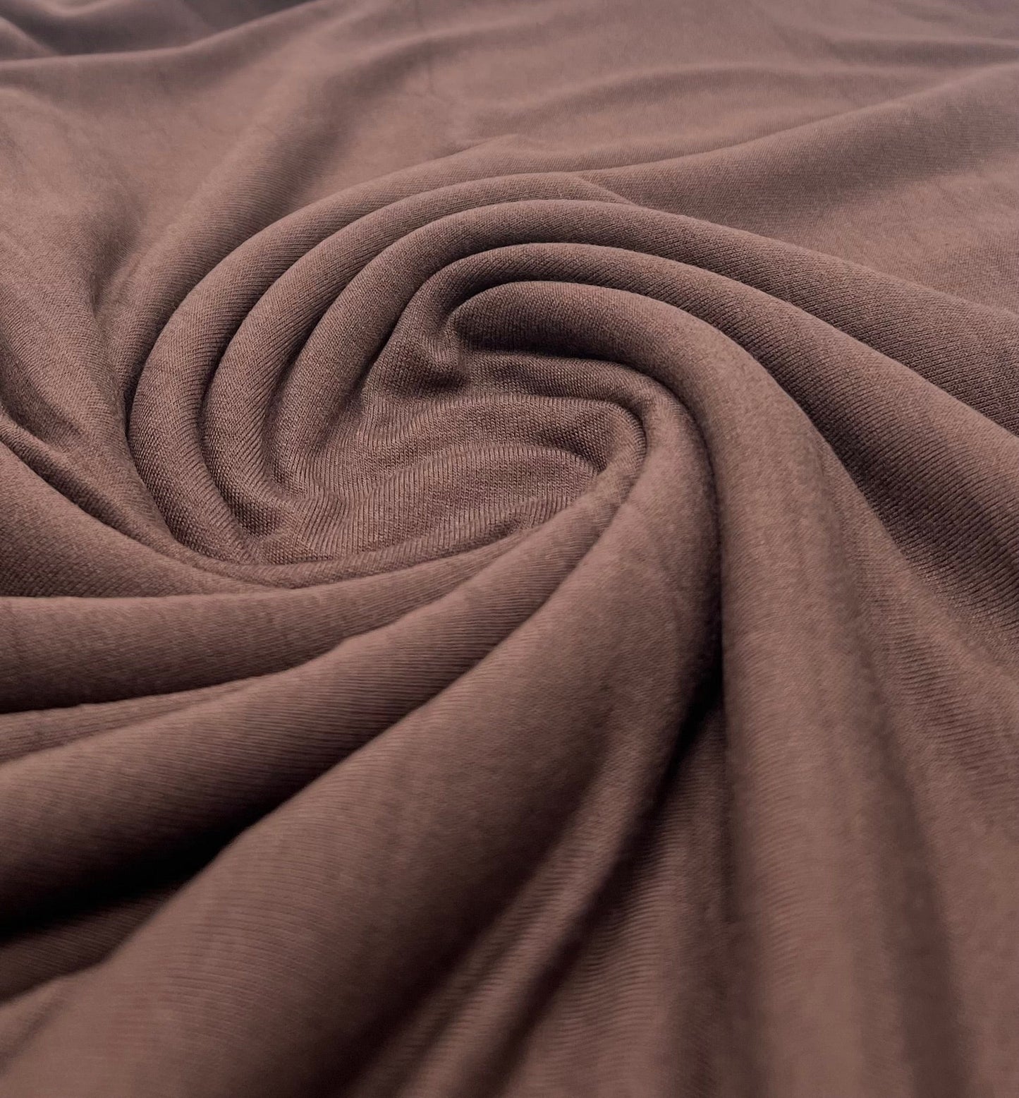 Plain Chocolate Brown Viscose Elastane Fabric 4 Way Stretch Jersey