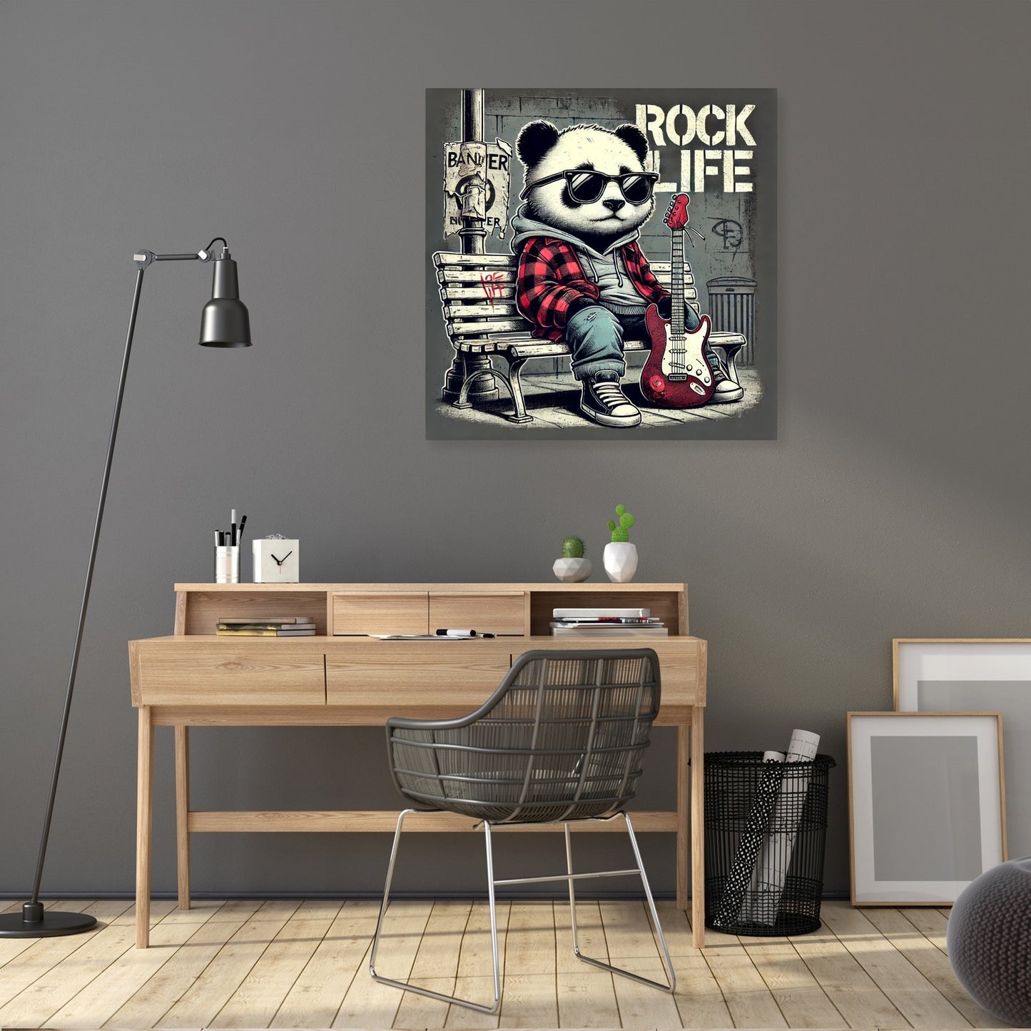 Rock Star Panda Canvas