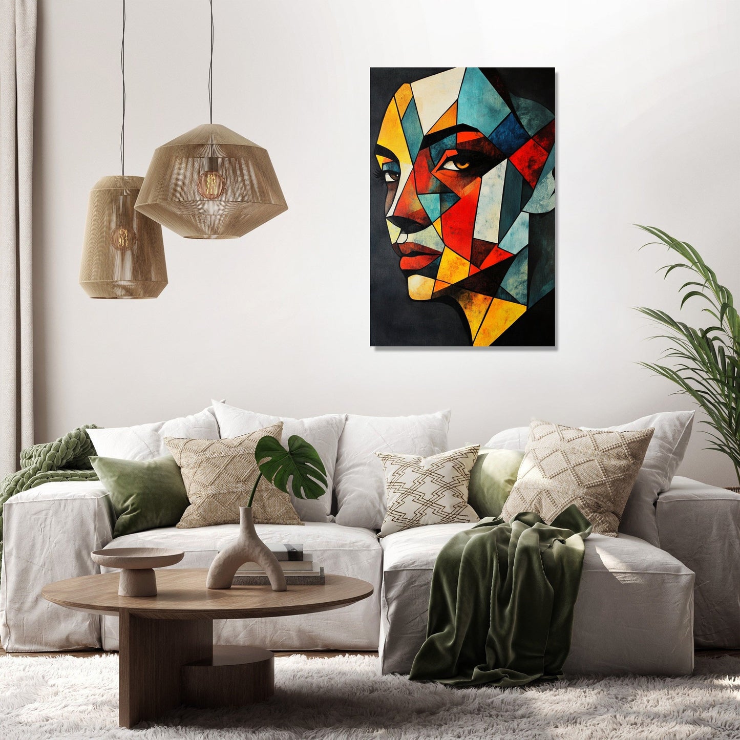 Geometric Visage Canvas