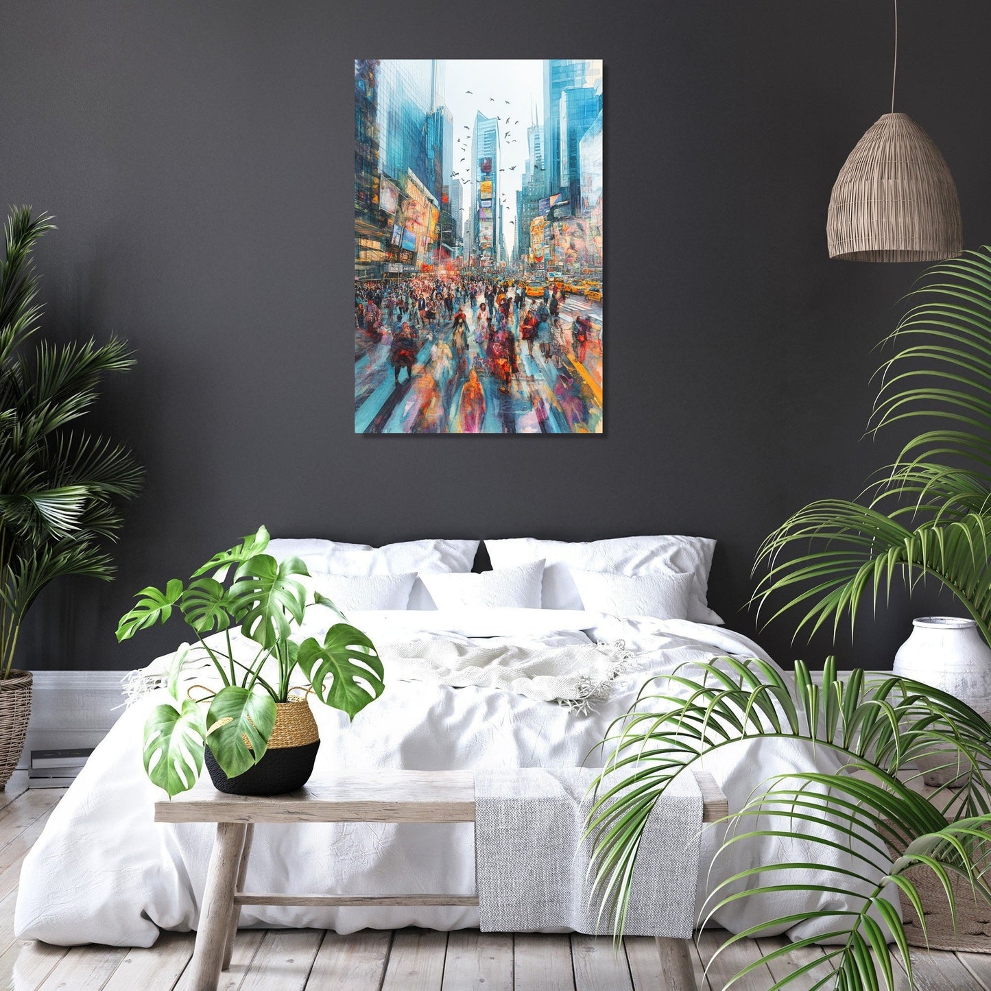 Lively Urban Dreamscape Canvas