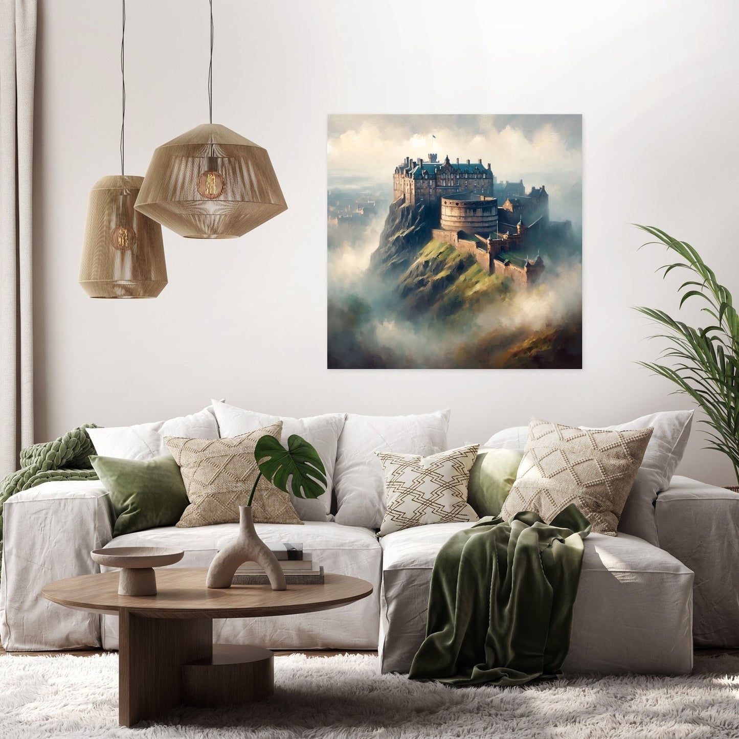 Edinburgh Castle Misty Dawn Canvas