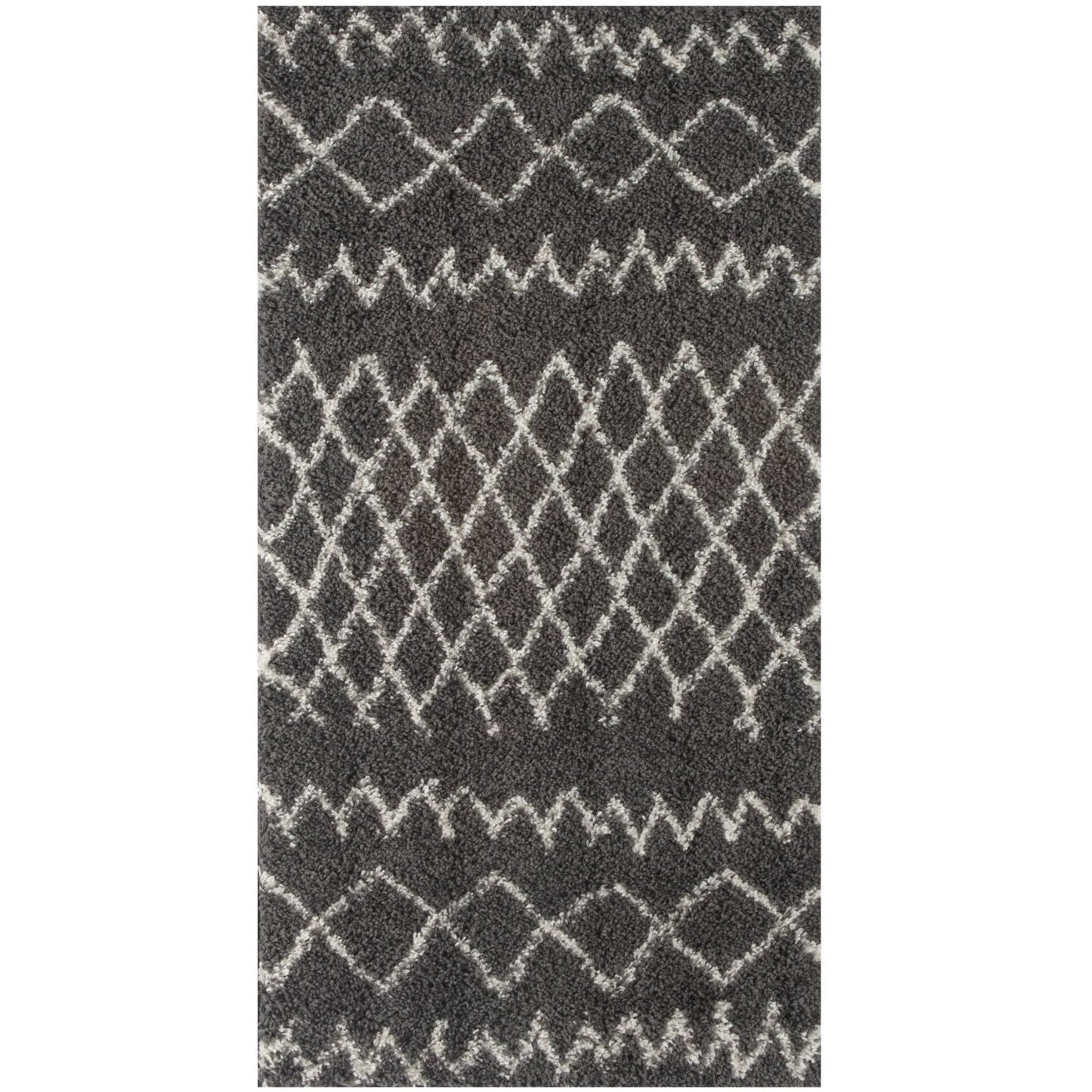 Moroccan Dark Grey Shaggy Rug | 940