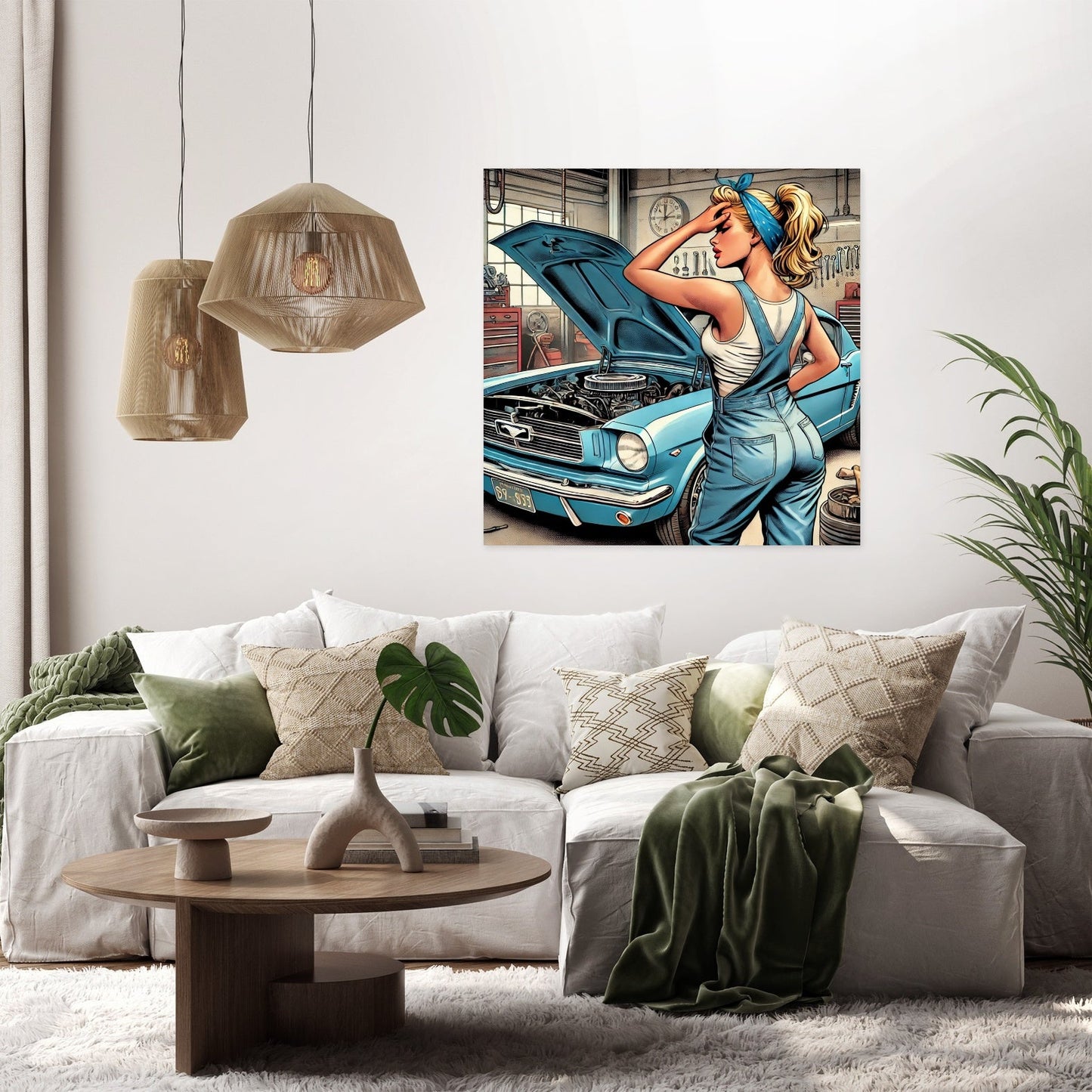 Retro Mustang Repair Canvas