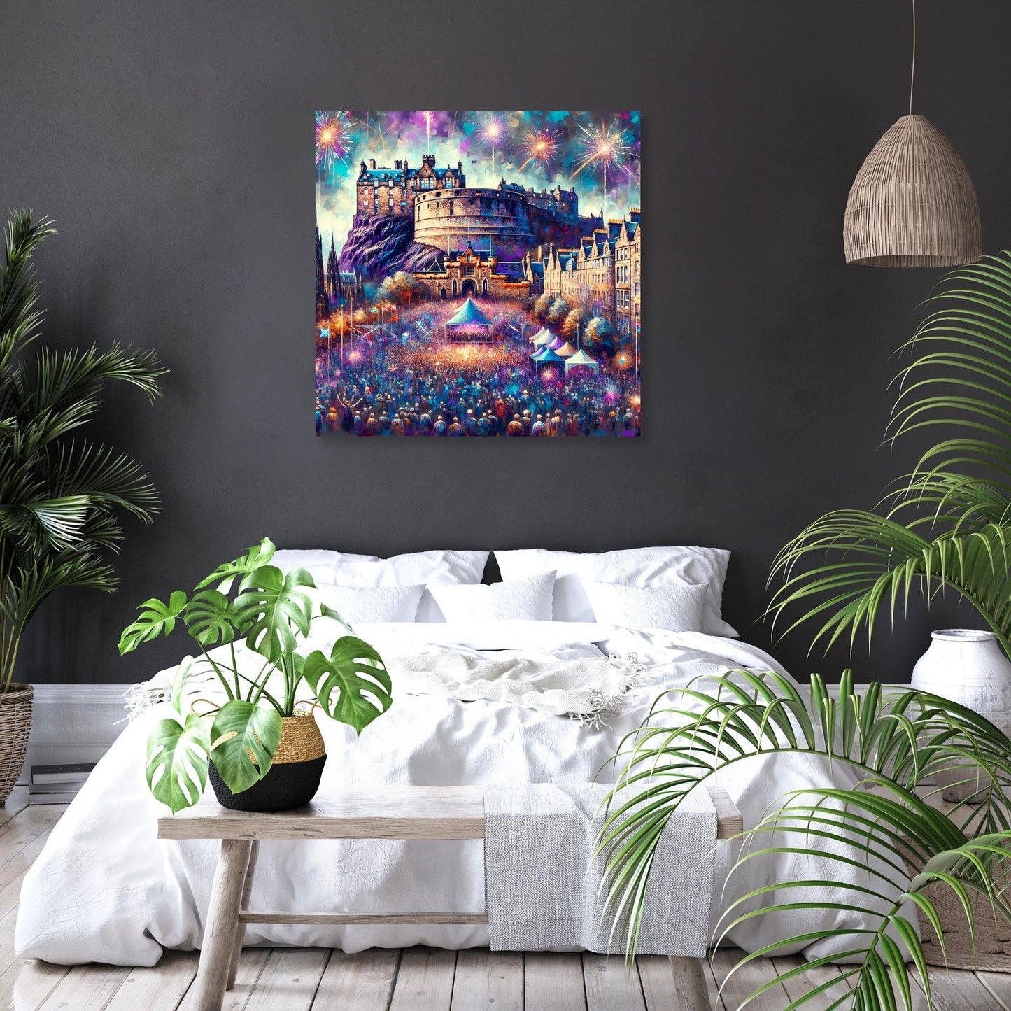 Edinburgh Festival Castle Glow Canvas