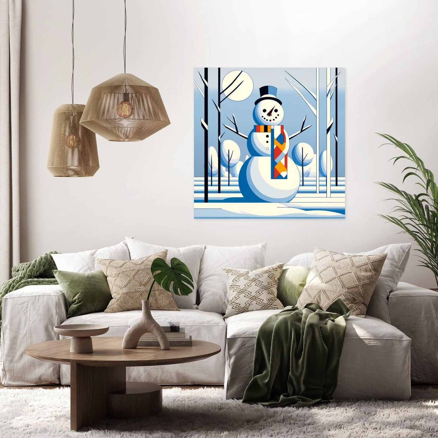 Geometric Winter Canvas