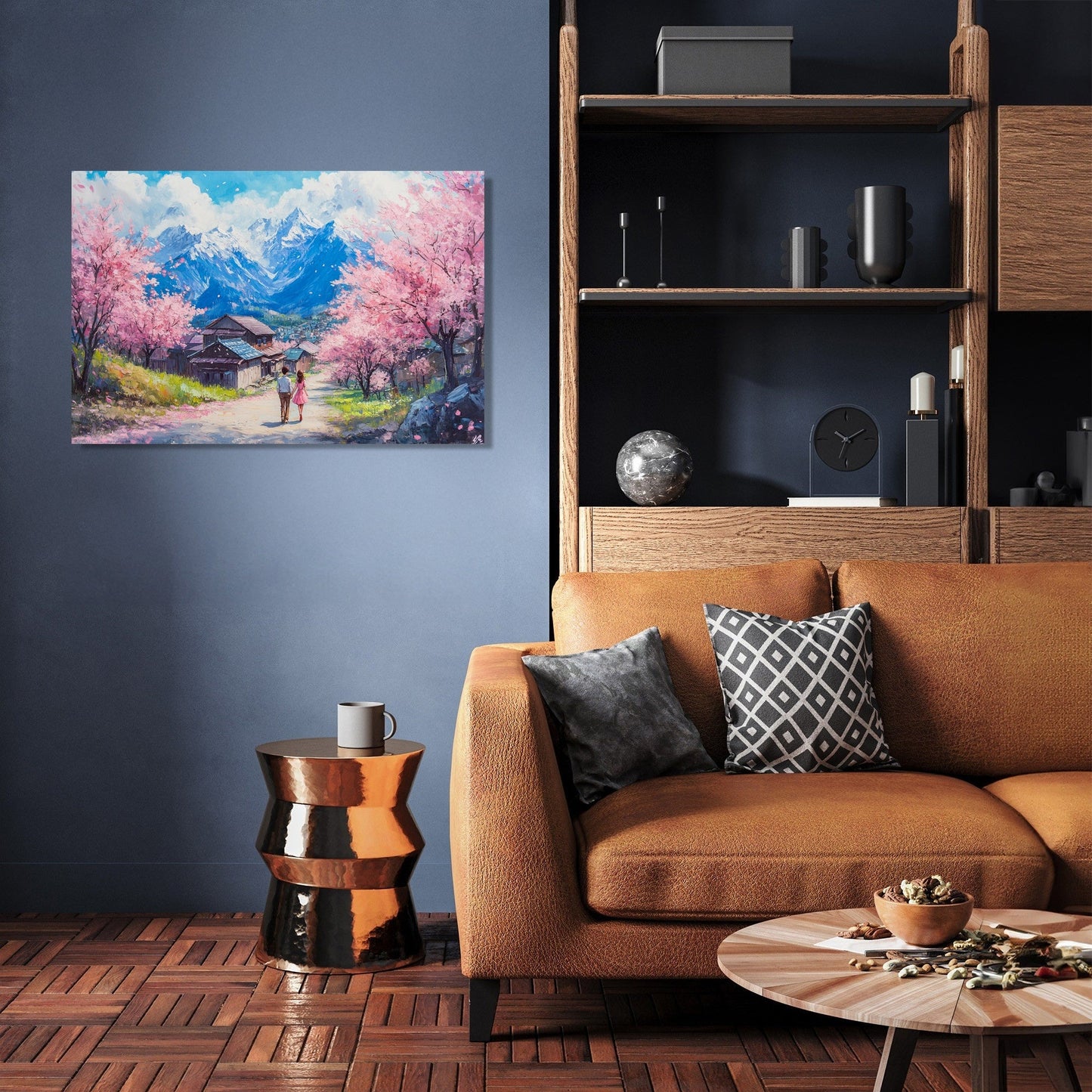 Spring Harmony Village Canvas