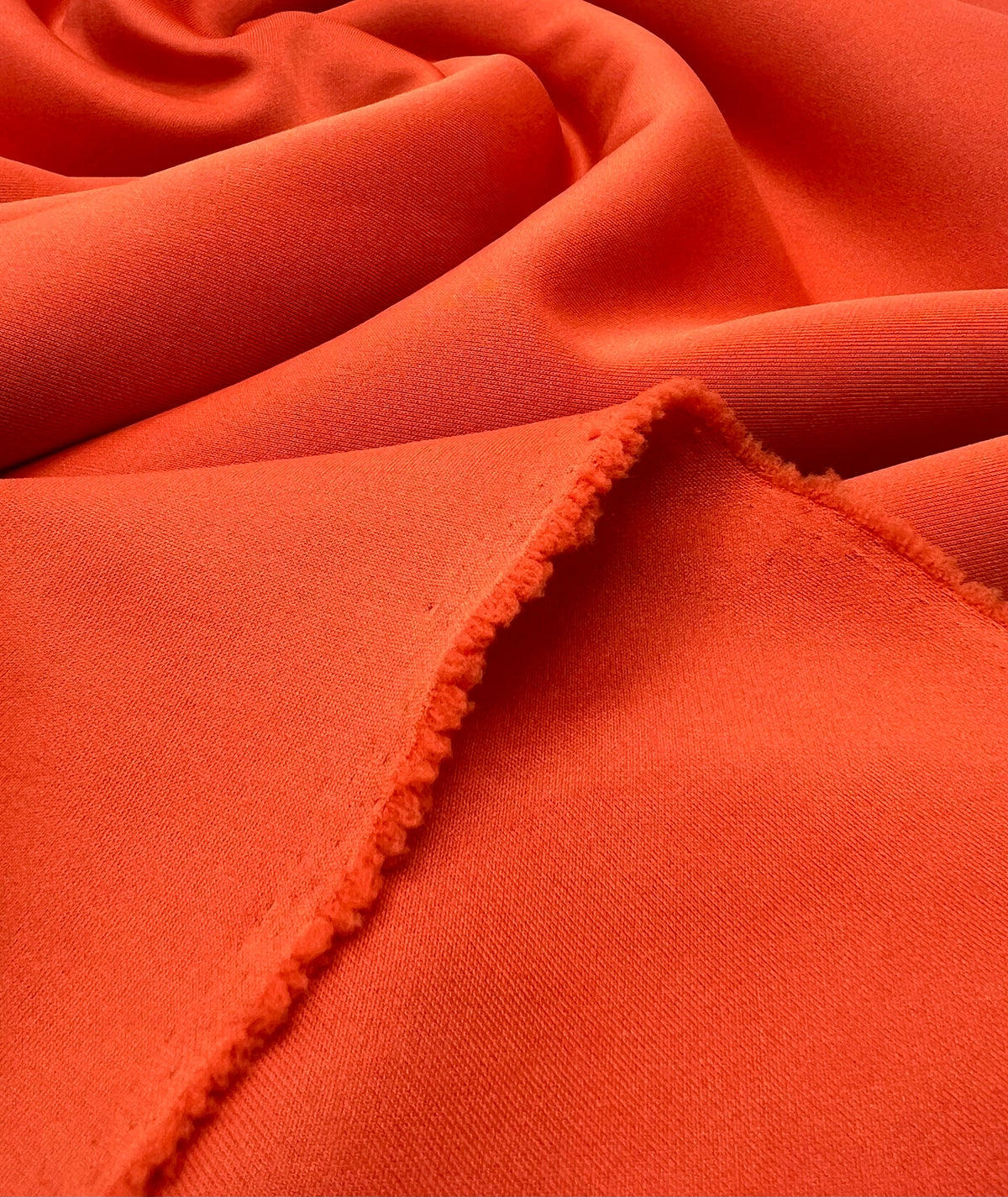 Orange Plain Scuba 4 Way Stretch Smooth Jersey Fabric
