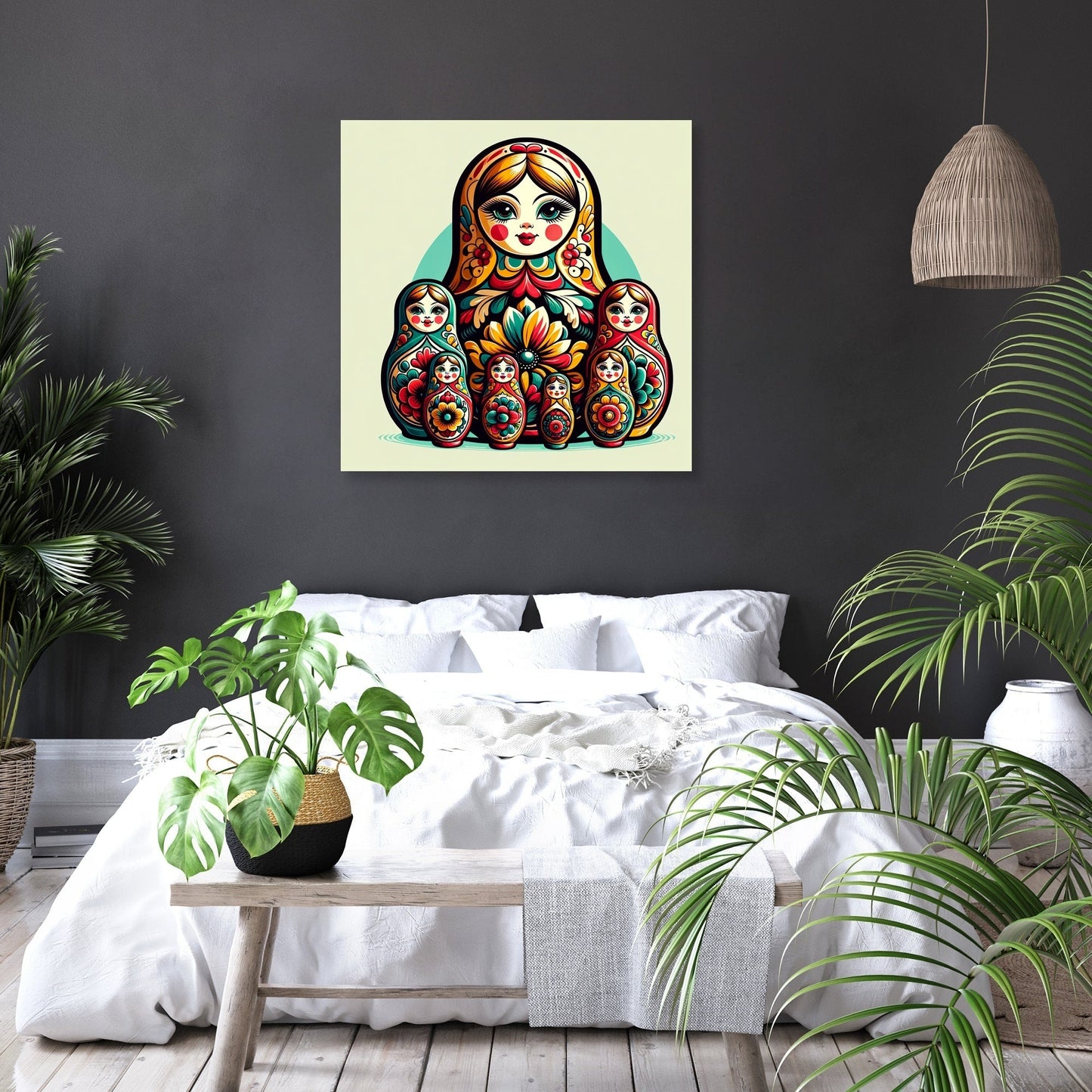 Vibrant Matryoshka Charm Canvas