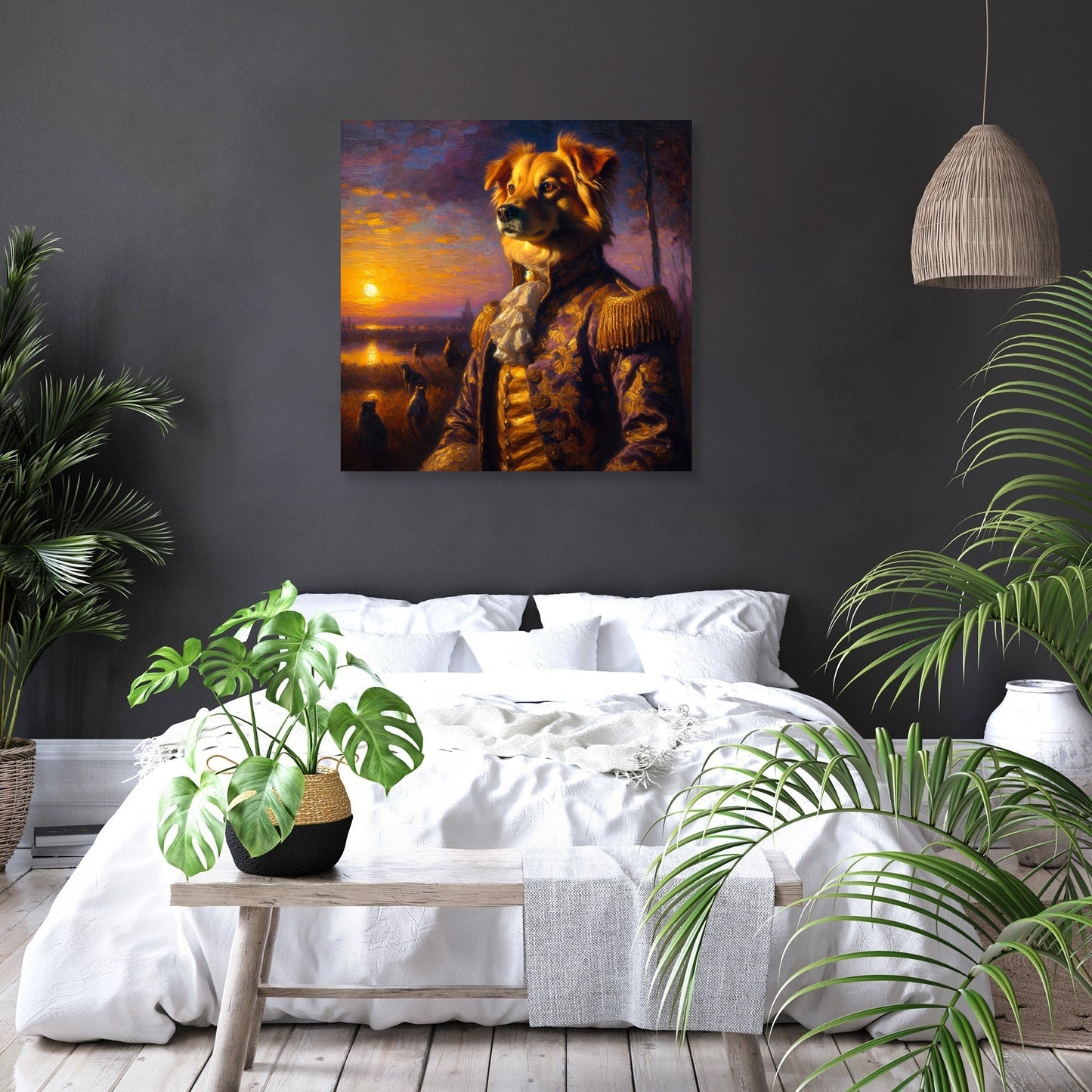 Regal Canine Sunset Majesty Canvas