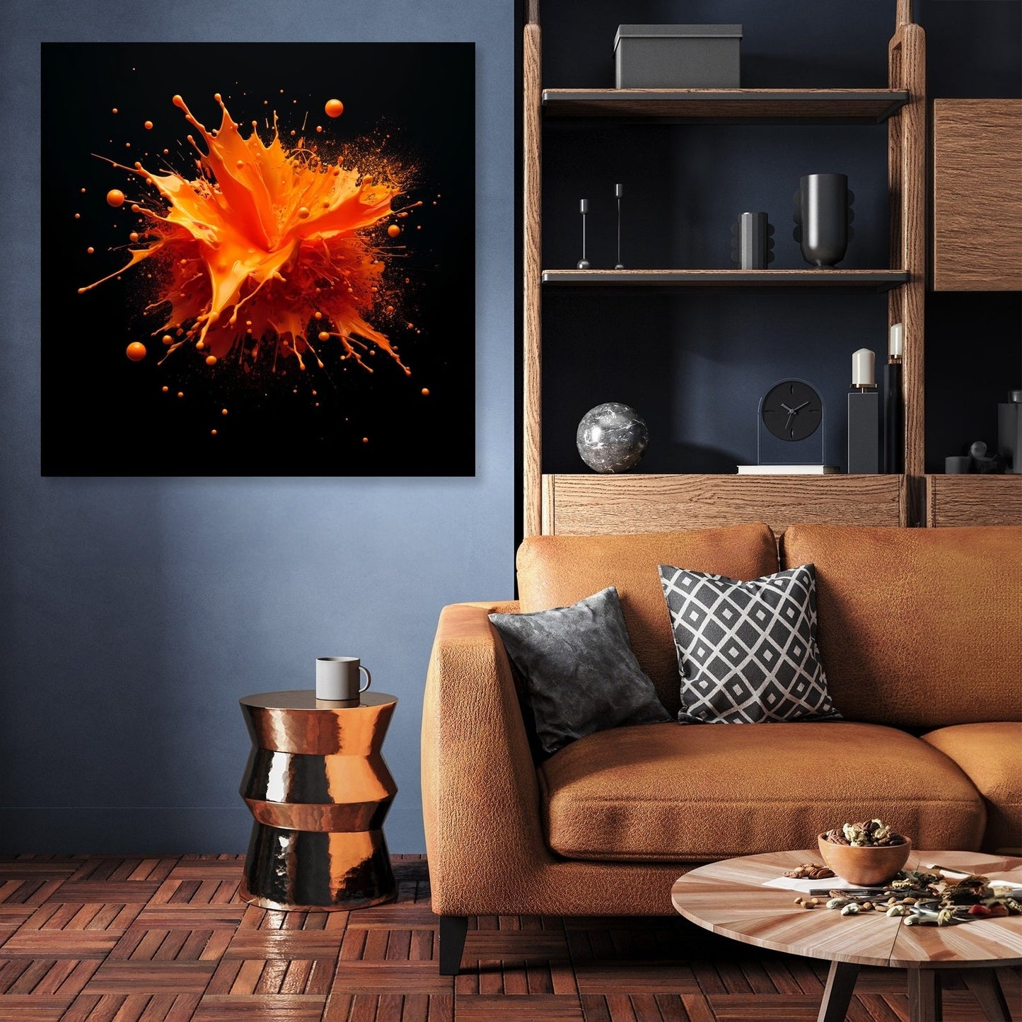 Vibrant Orange Splash Canvas