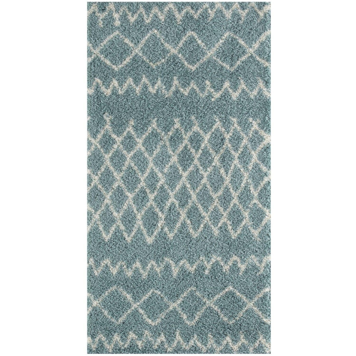 Moroccan Duck Egg Blue Shaggy Rug | 950