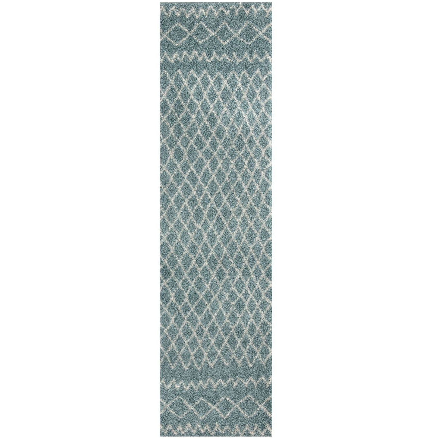 Moroccan Duck Egg Blue Shaggy Rug | 950