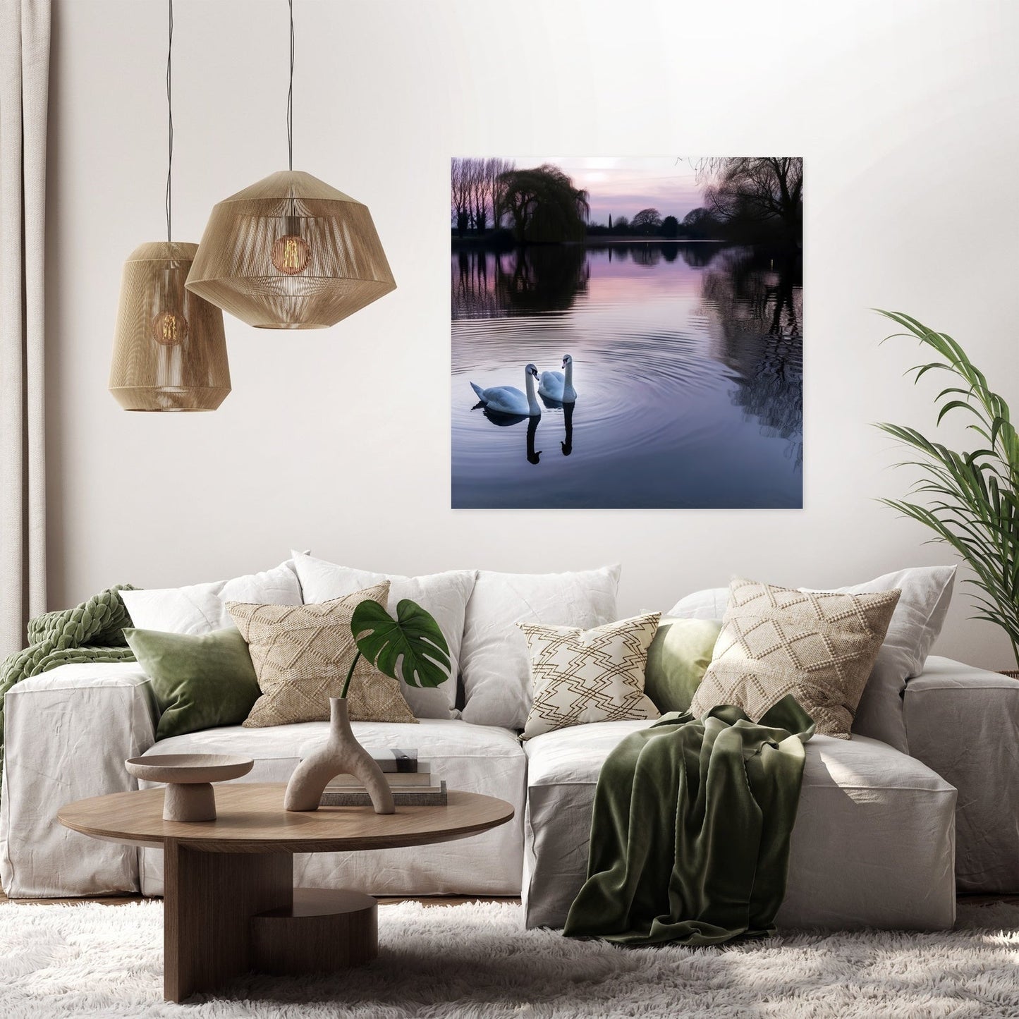 Twilight Swans Canvas