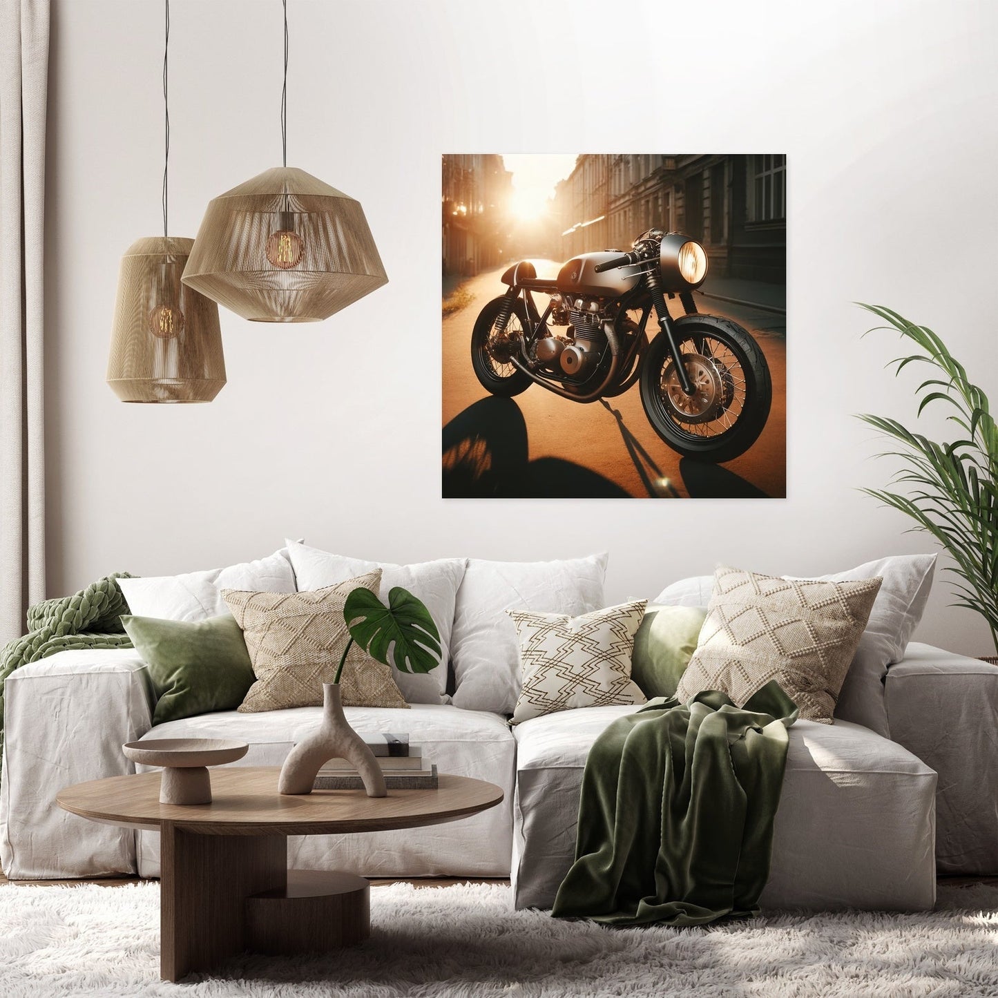 Sunset Café Racer Canvas