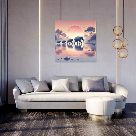Elephant Sunrise Canvas