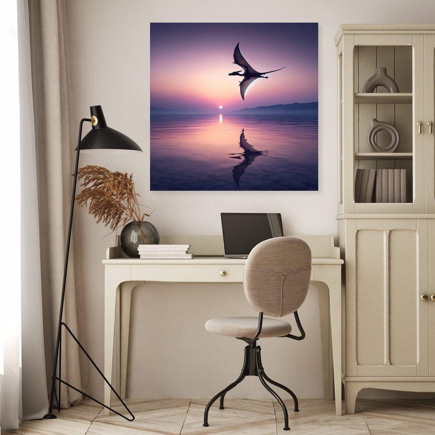 Twilight Glide Pterodactyl Canvas