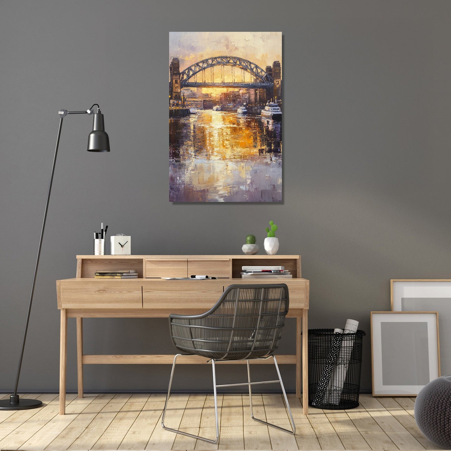 Tyne Bridge Golden Canvas
