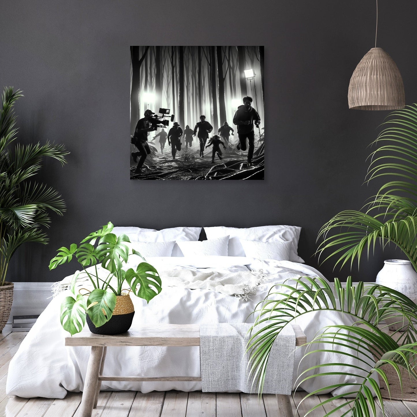 Forest Chase Horror Canvas