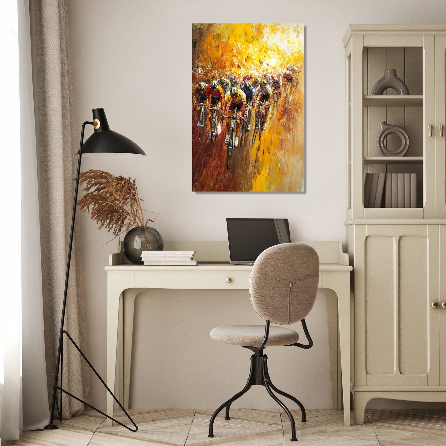 Sunrise Cyclist Race Canvas