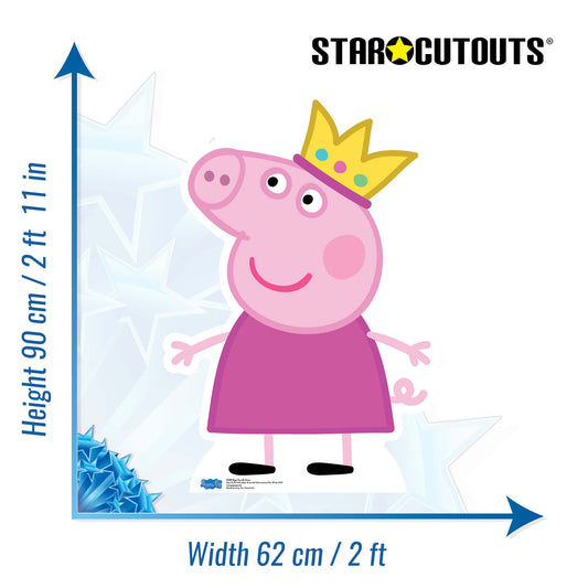 SC959 Peppa Pig Crown Cardboard Cutout Height 90cm
