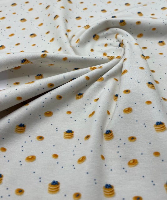 Blueberry Brunch Print Cotton Stretch Jersey 200 GSM 95/5 Lycra 4 Way Stretch