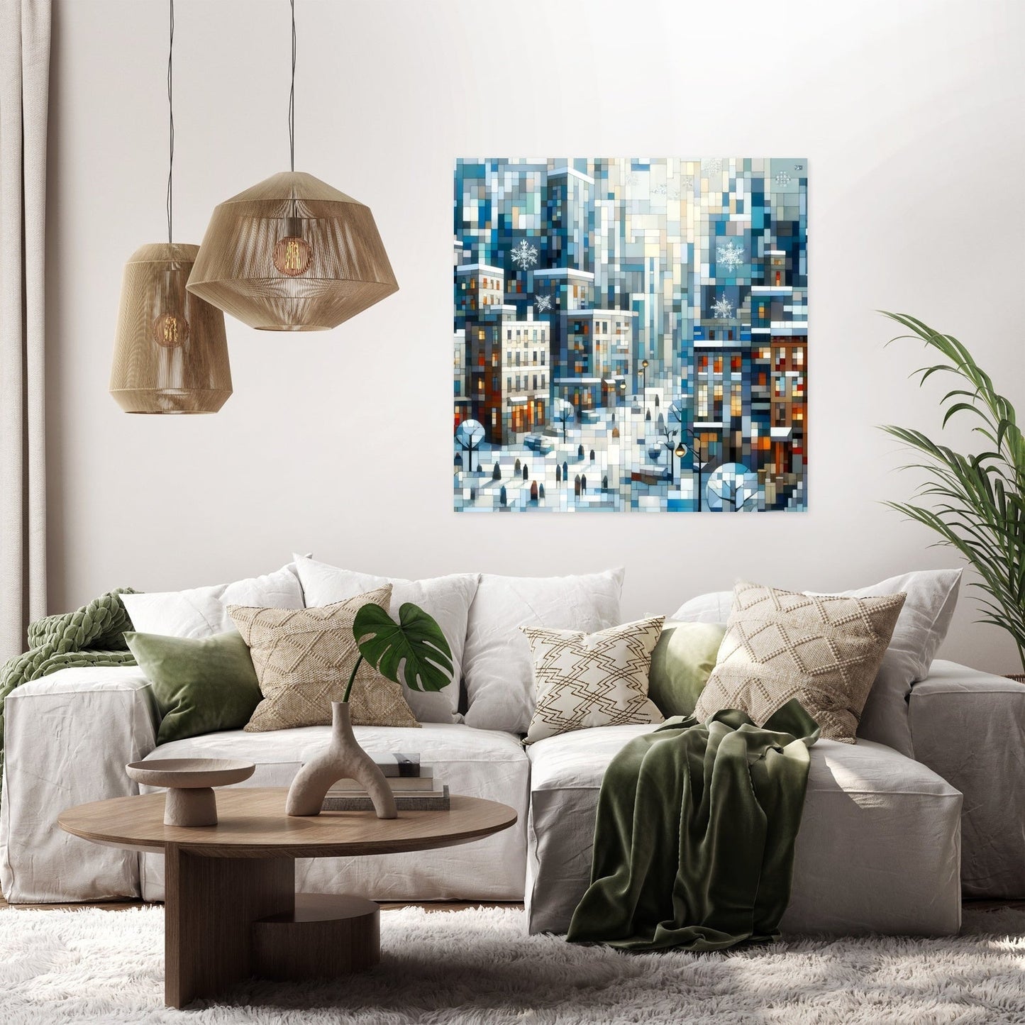 Winter Geometry Canvas