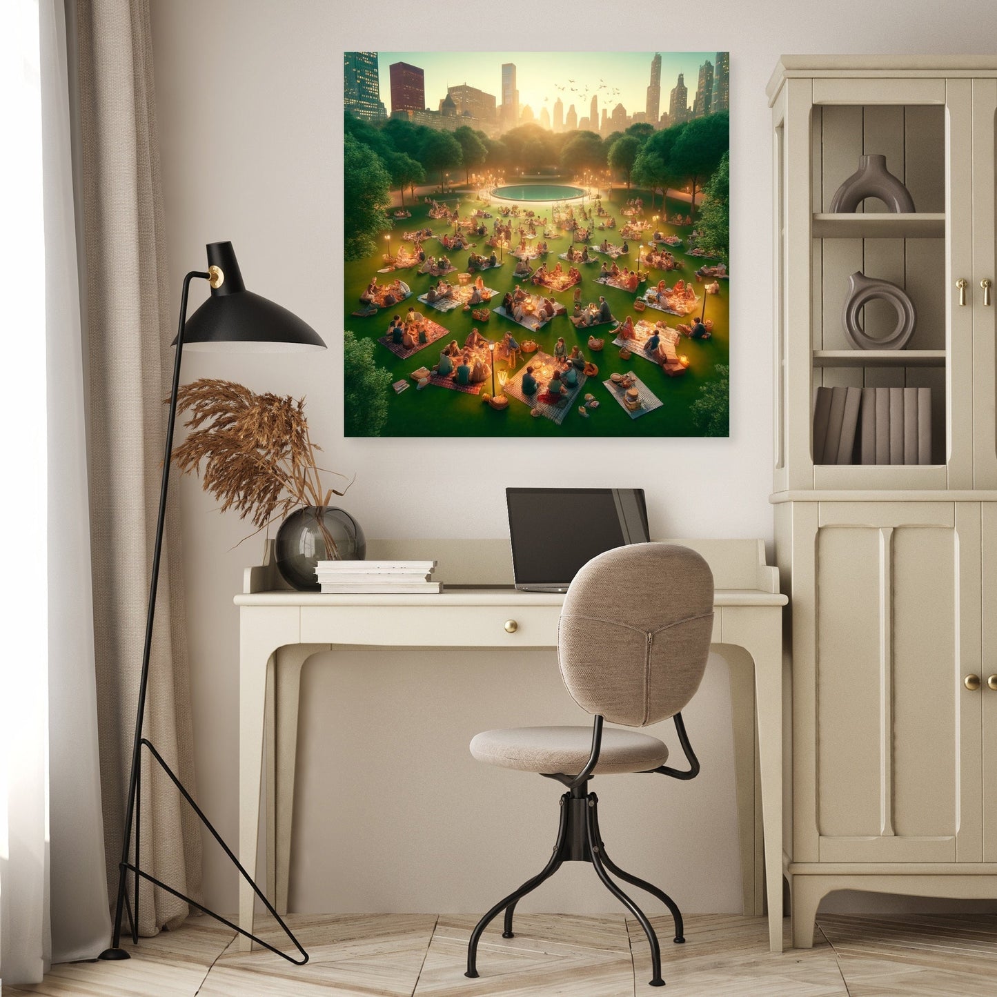 Picnic Sunset in Summer Canvas