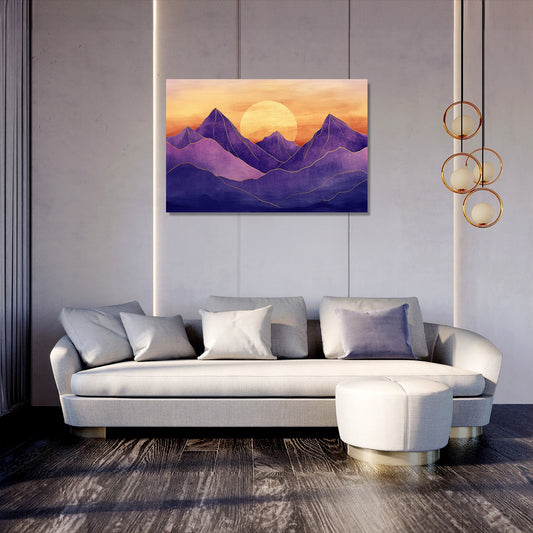 Mountain Sunset Serenity Canvas