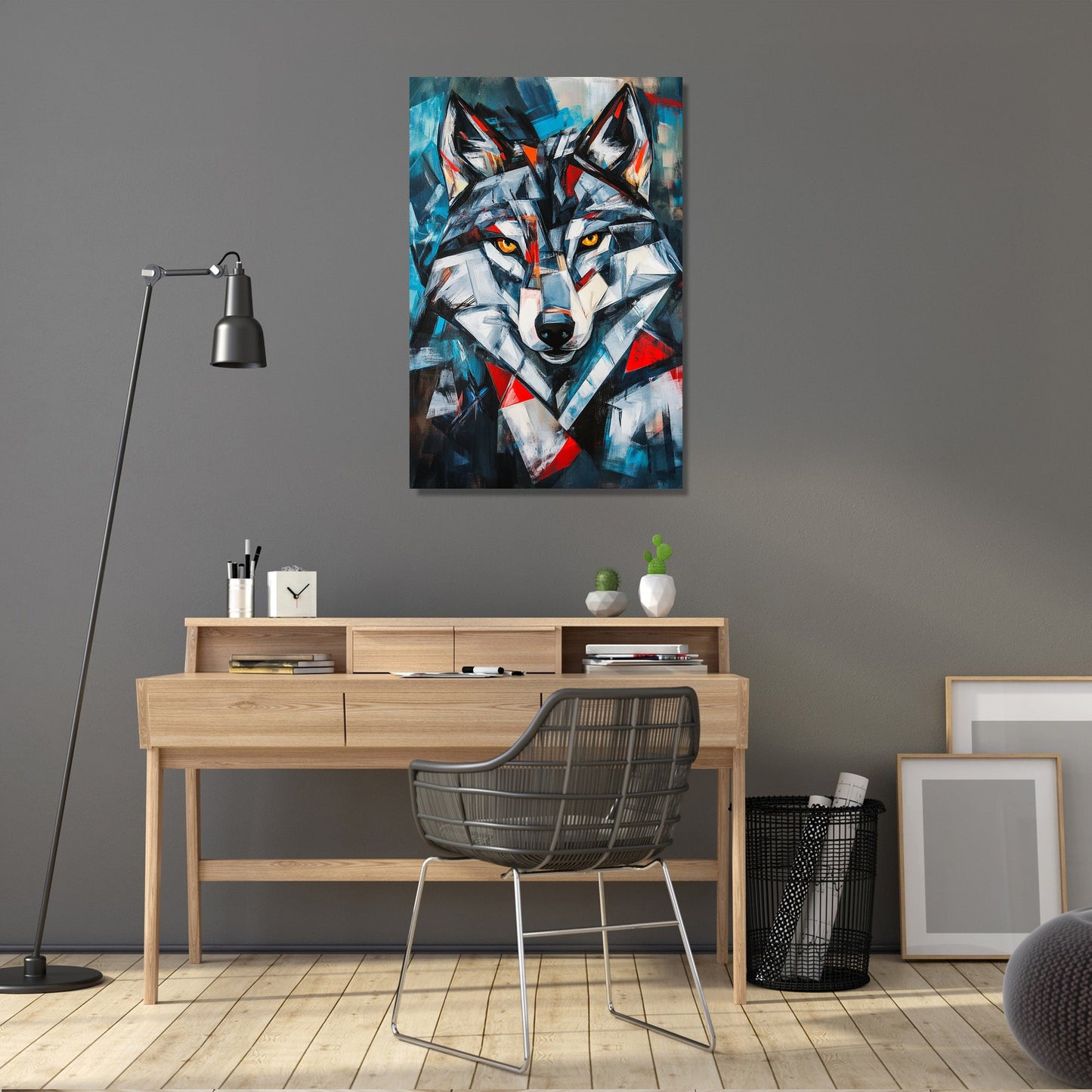Geometric Wolf Canvas