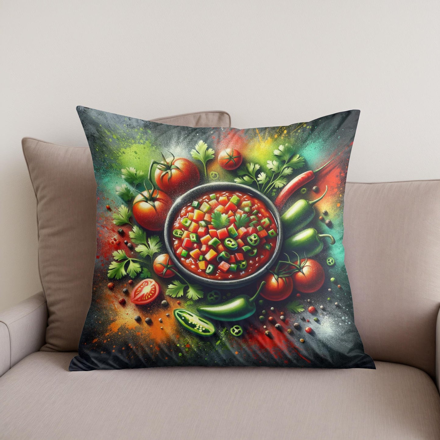 Spicy Salsa Symphony Cotton Cushion