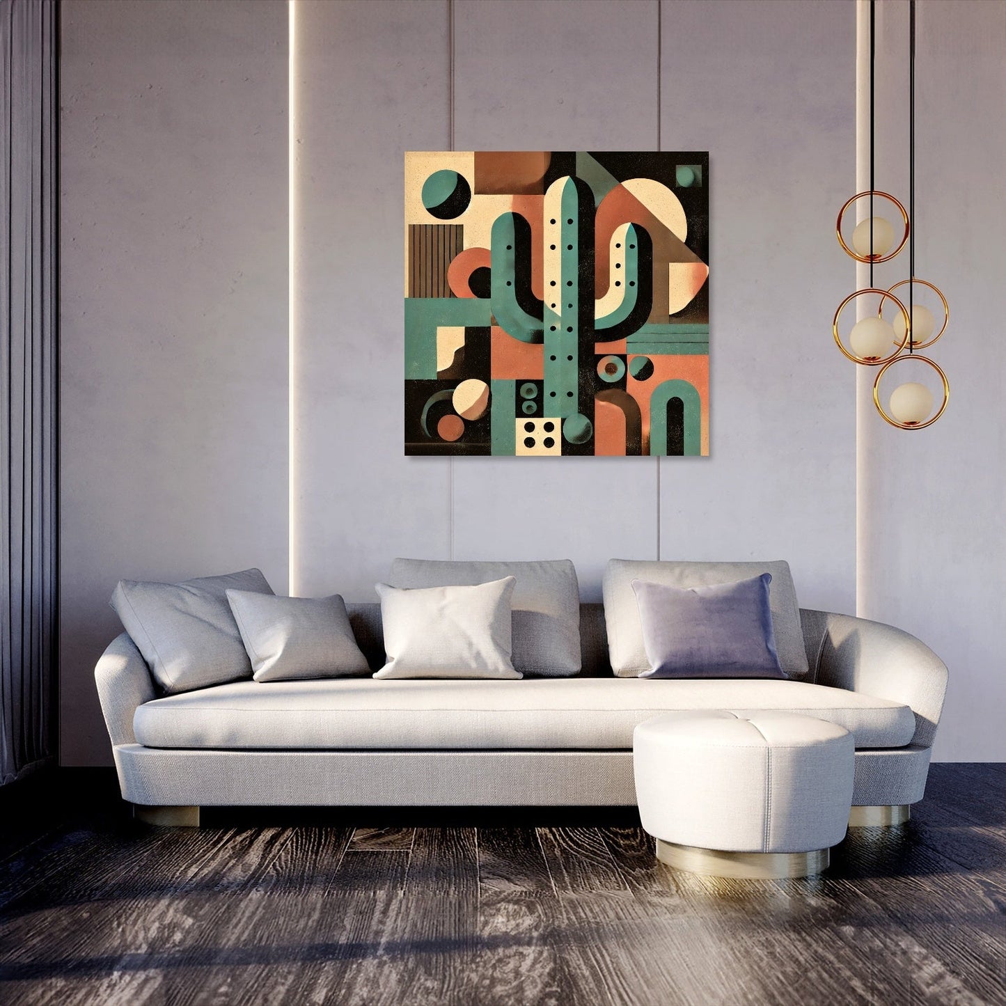 Cactus Abstraction Canvas