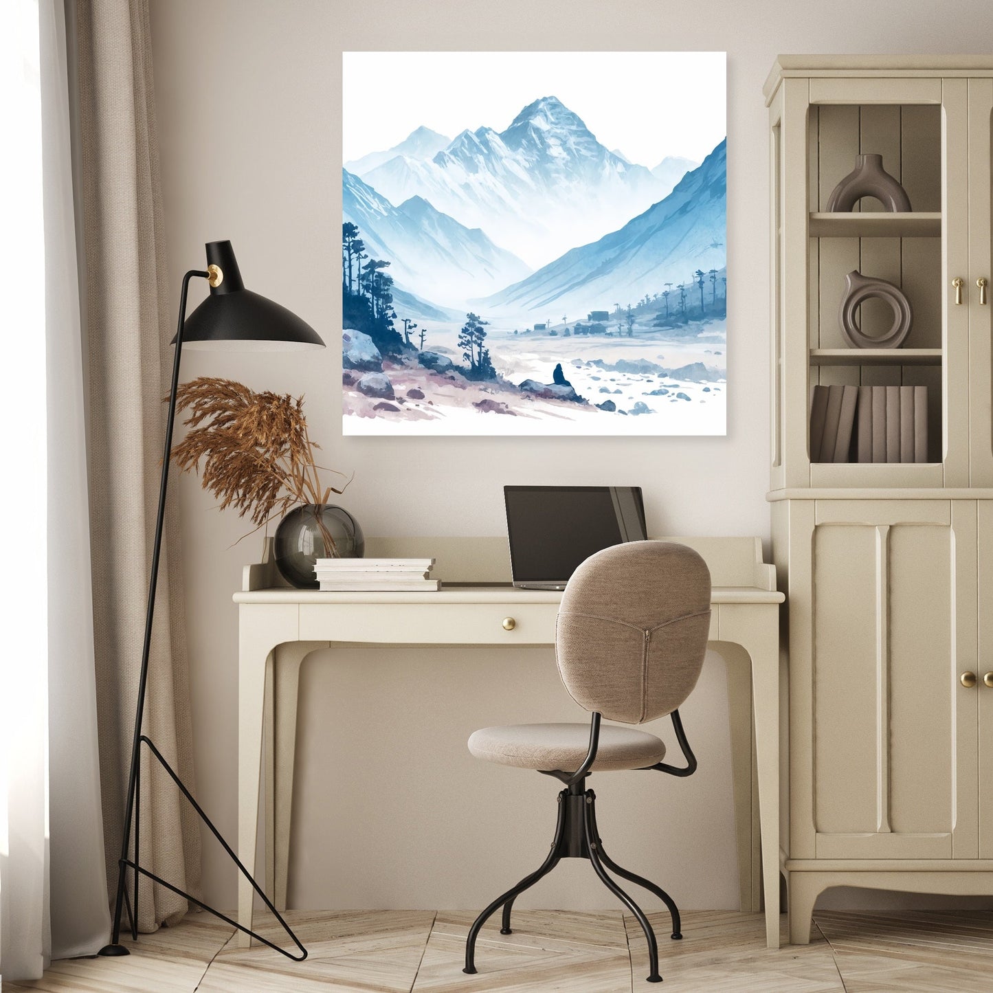 Tranquil Mountain Peaks Canvas