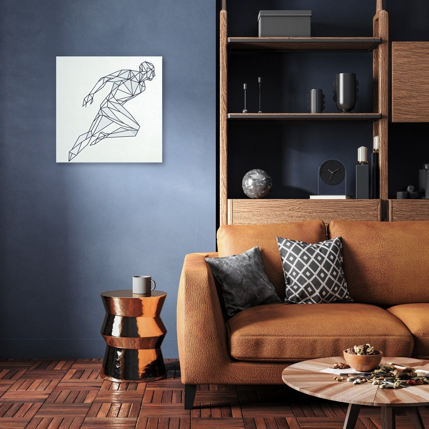 Geometric Human Silhouette Canvas