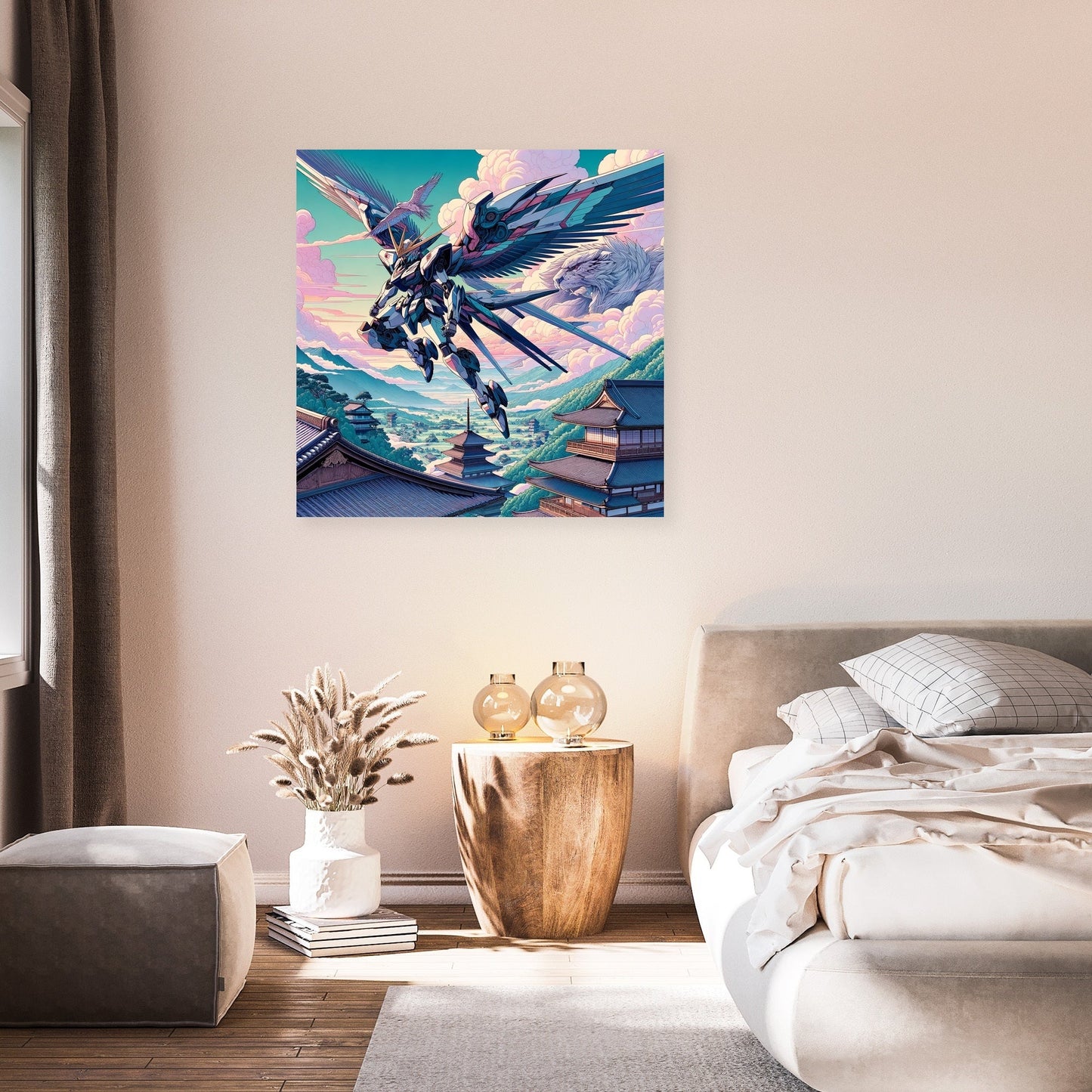 Skybound Mecha Warrior Canvas