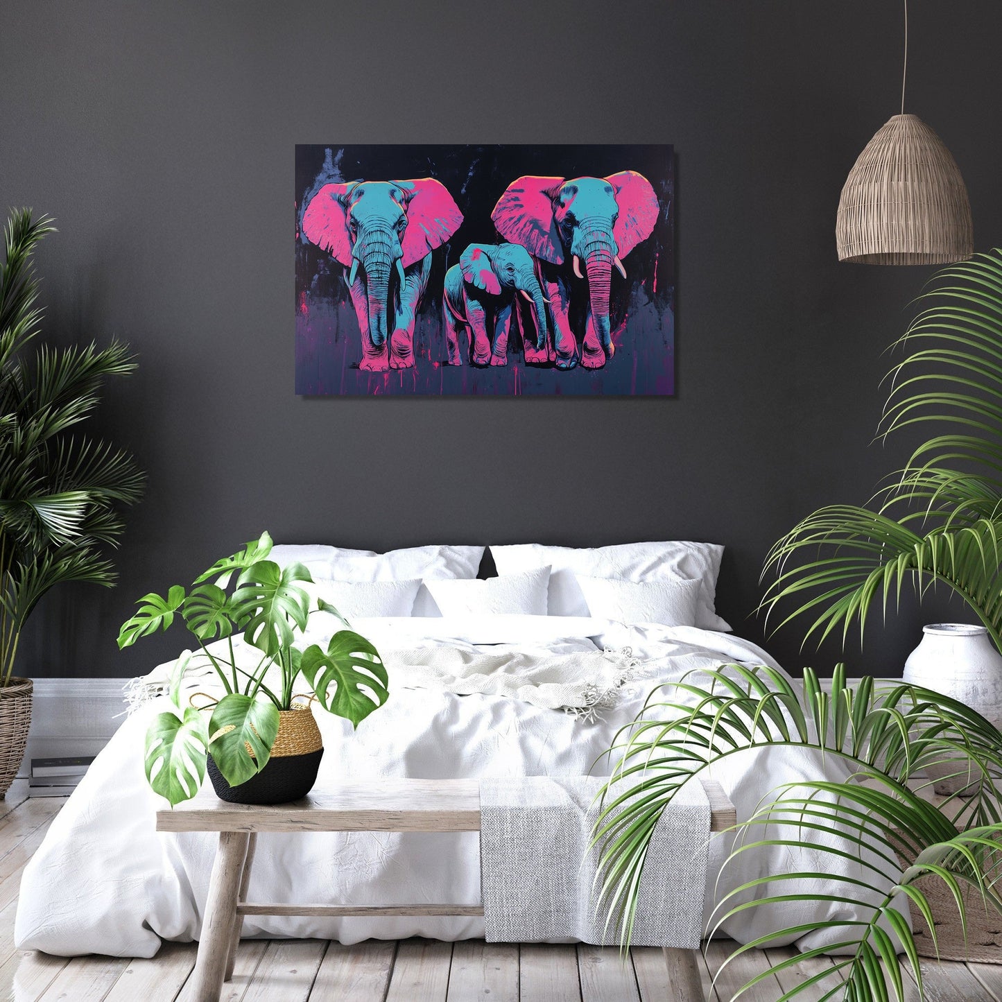 Elephant Family Harmony Canvas
