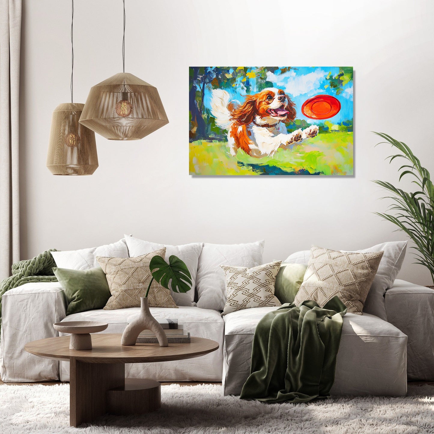 Cavalier's Frisbee Chase Canvas