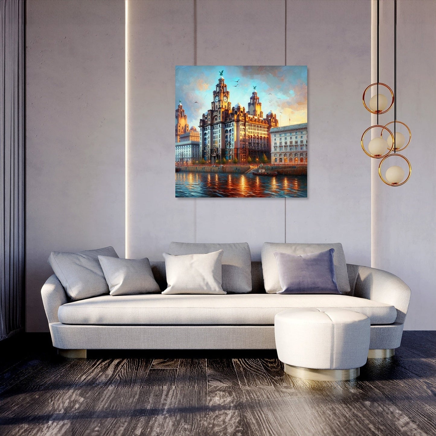 Liverpool Royal Liver Building Dusk Impression Canvas