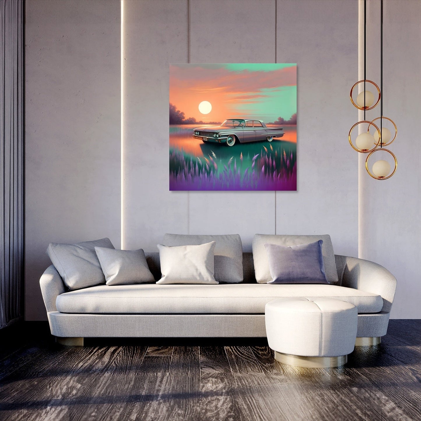 Meadow Sunset Drive Canvas