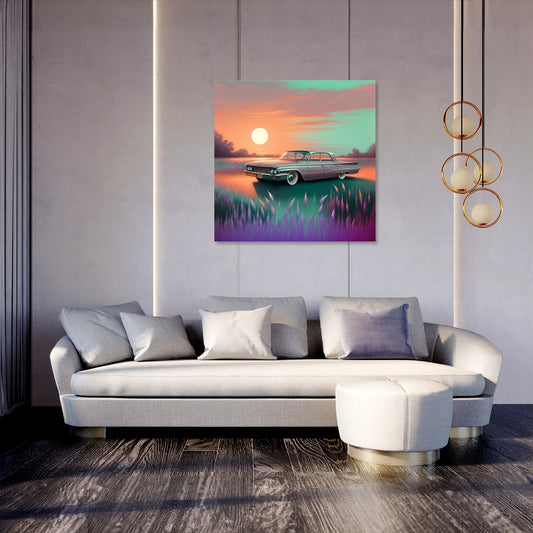 Meadow Sunset Drive Canvas