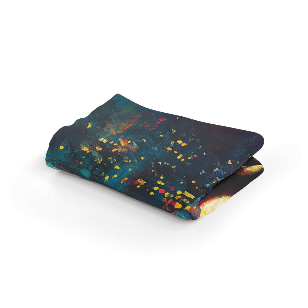 Motorcyclist's Neon Journey Blanket