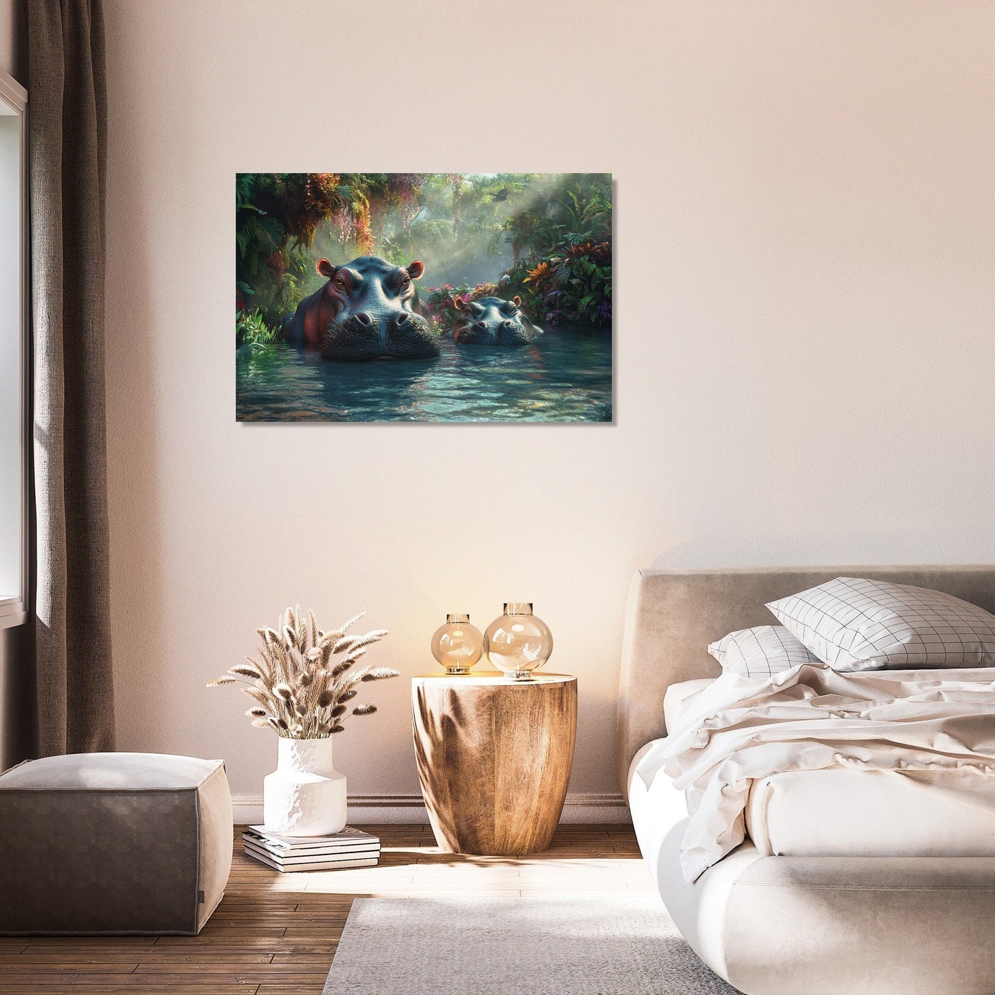 Hippo Family Reverie Canvas