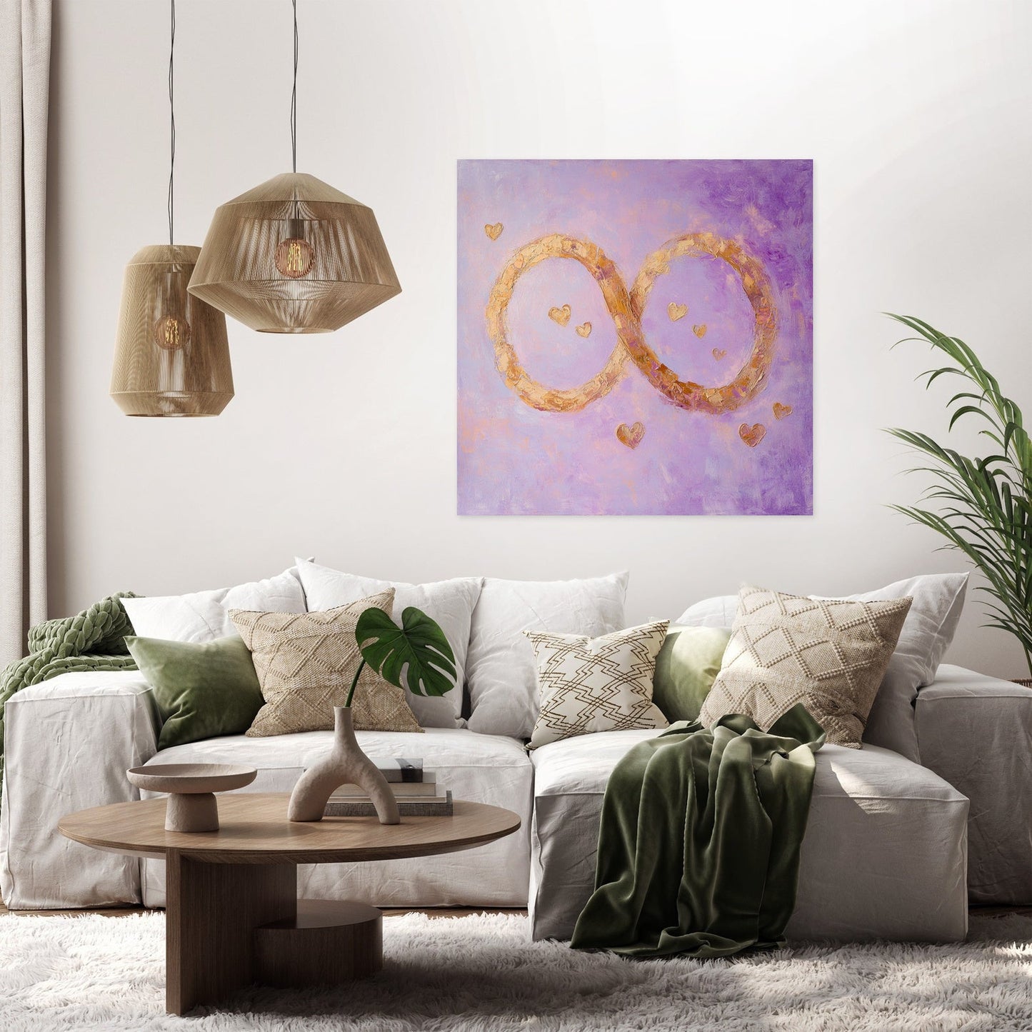 Golden Infinity Heart Canvas