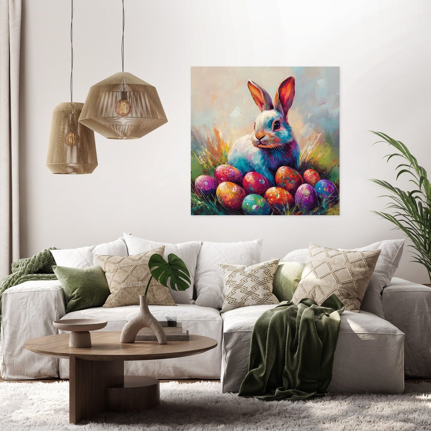 Bunny and Easter Eggs Canvas